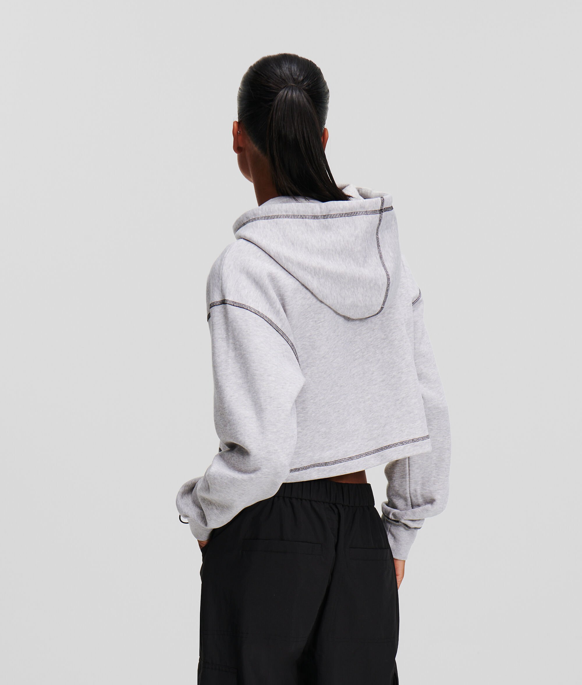 (image for) Cost-Effective KLJ CONTRAST STITCH CROPPED HOODIE